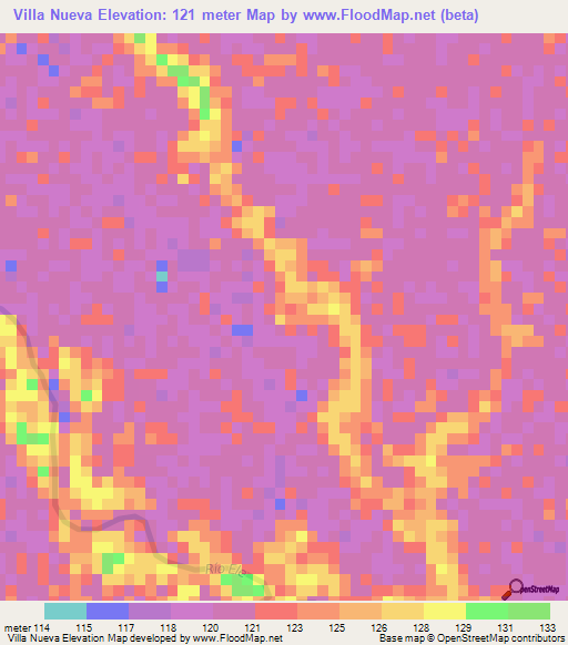 Villa Nueva,Colombia Elevation Map