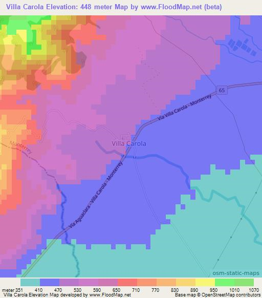 Villa Carola,Colombia Elevation Map
