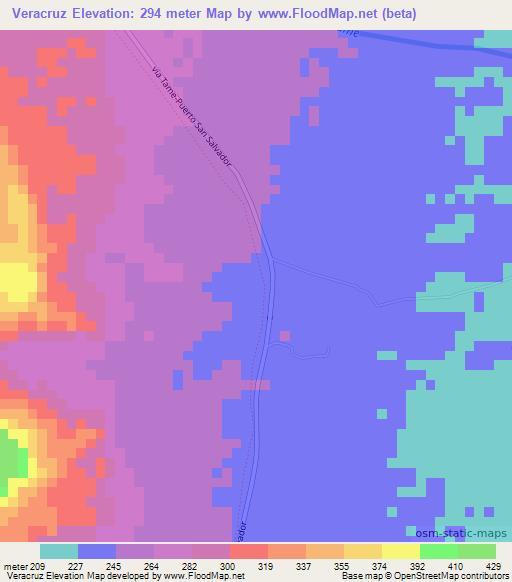 Veracruz,Colombia Elevation Map