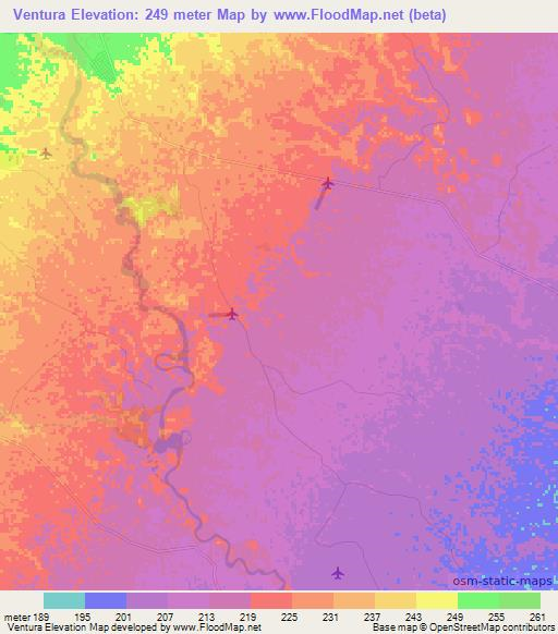 Ventura,Colombia Elevation Map