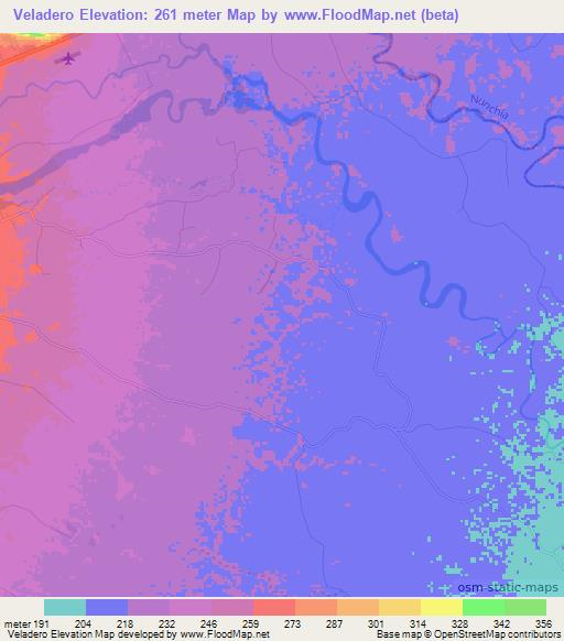 Veladero,Colombia Elevation Map