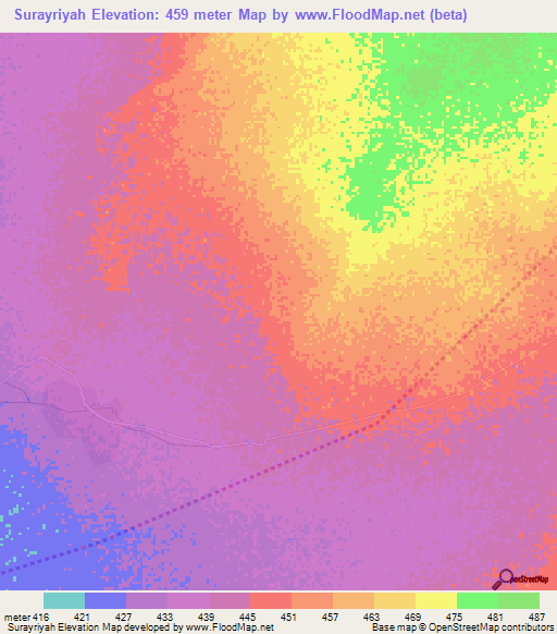 Surayriyah,Sudan Elevation Map