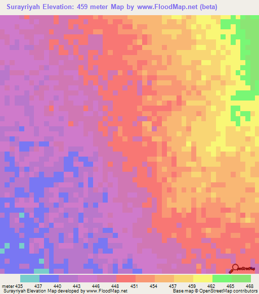 Surayriyah,Sudan Elevation Map