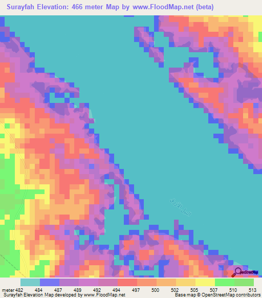 Surayfah,Sudan Elevation Map