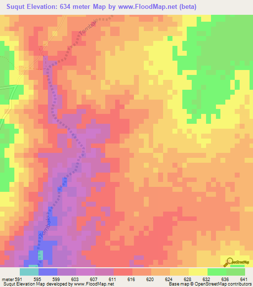 Suqut,Sudan Elevation Map