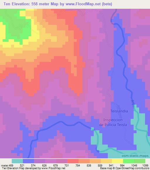 Ten,Colombia Elevation Map