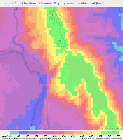 Tablon Alto,Colombia Elevation Map