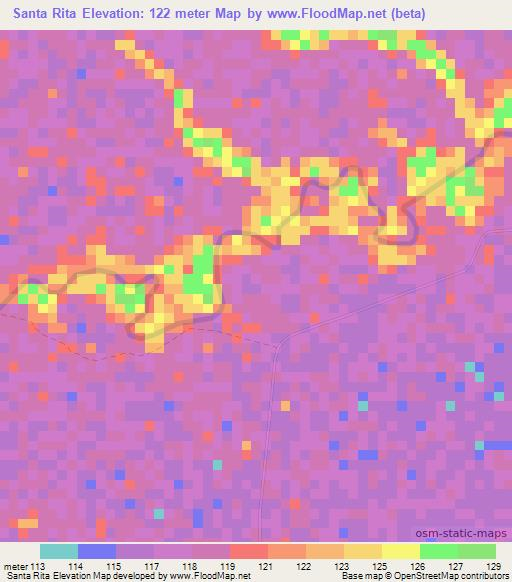 Santa Rita,Colombia Elevation Map