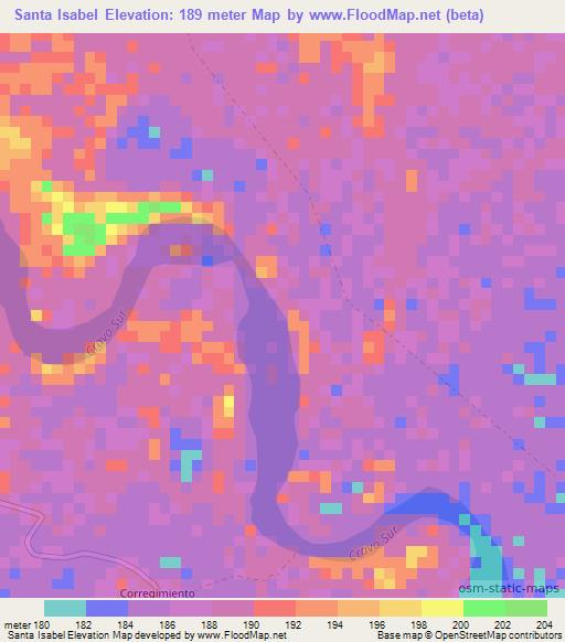 Santa Isabel,Colombia Elevation Map