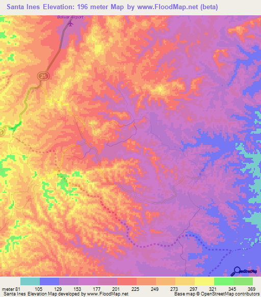 Elevation of Santa Ines,Colombia Elevation Map, Topography, Contour