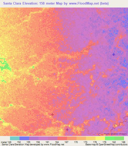 Santa Clara,Colombia Elevation Map