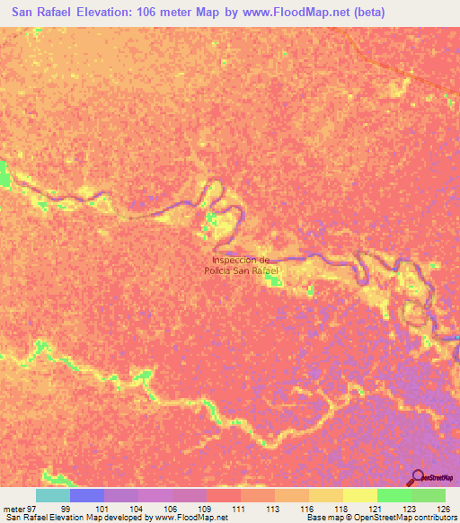 San Rafael,Colombia Elevation Map