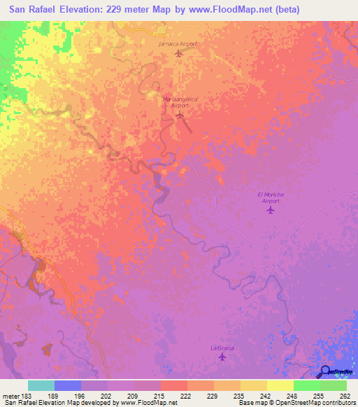 San Rafael,Colombia Elevation Map