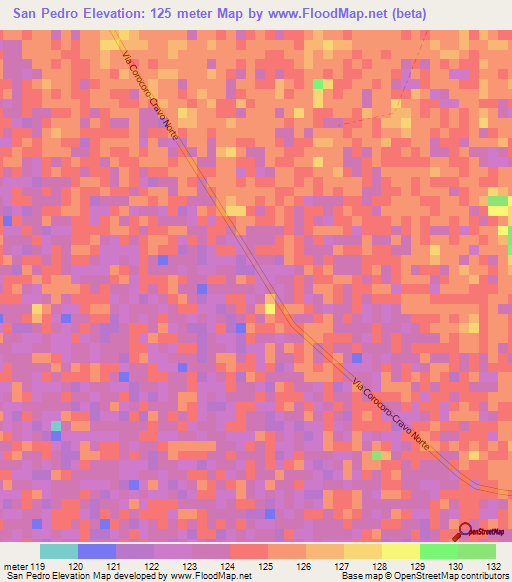 San Pedro,Colombia Elevation Map