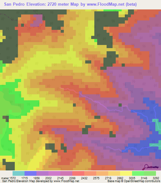 San Pedro,Colombia Elevation Map