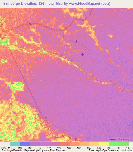 San Jorge,Colombia Elevation Map