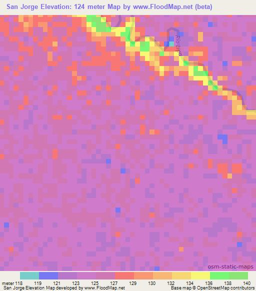 San Jorge,Colombia Elevation Map