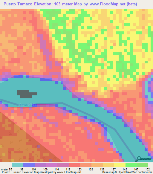 Puerto Tumaco,Colombia Elevation Map