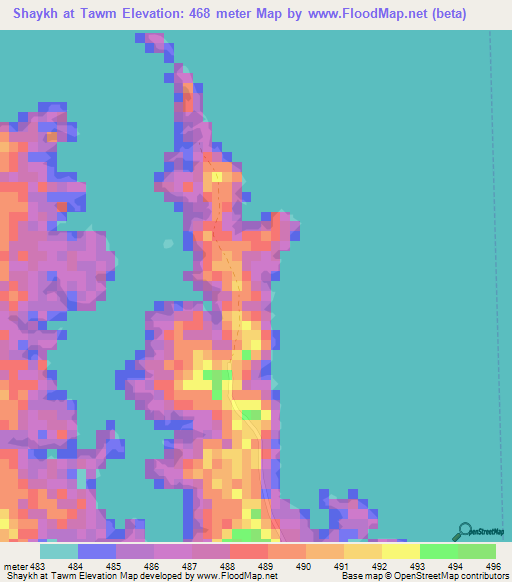 Shaykh at Tawm,Sudan Elevation Map