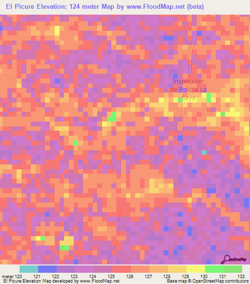 El Picure,Colombia Elevation Map