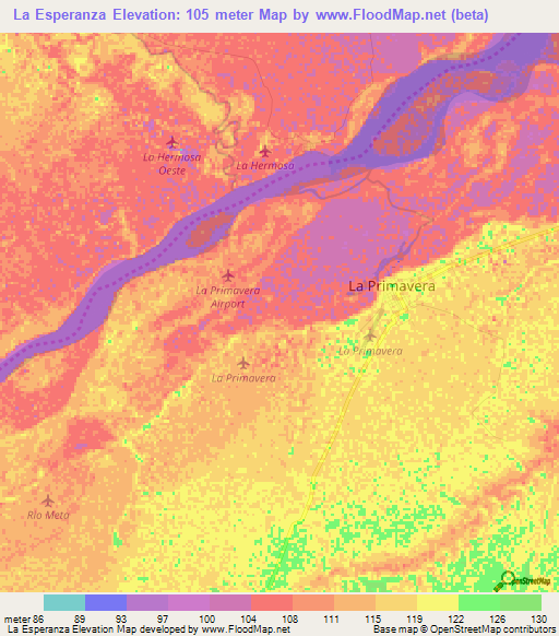 La Esperanza,Colombia Elevation Map