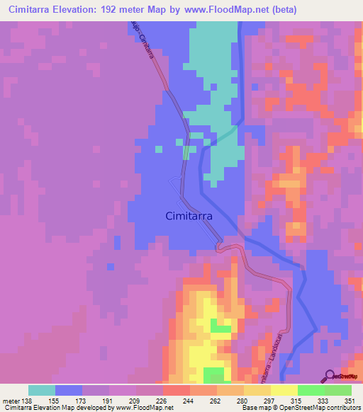 Cimitarra,Colombia Elevation Map