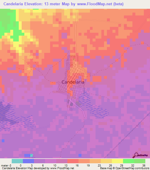 Candelaria,Colombia Elevation Map