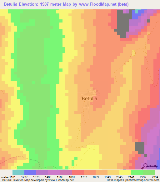 Betulia,Colombia Elevation Map