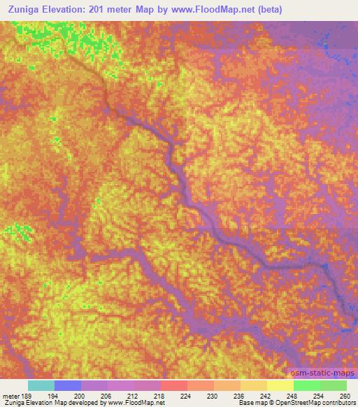 Zuniga,Peru Elevation Map