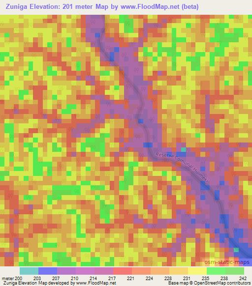 Zuniga,Peru Elevation Map