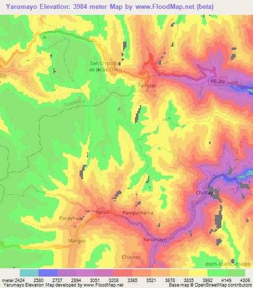 Yarumayo,Peru Elevation Map