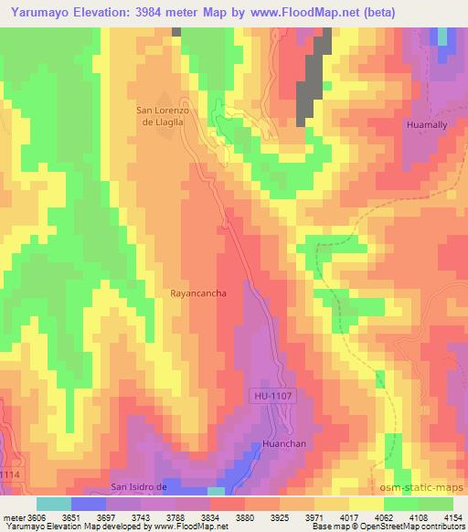 Yarumayo,Peru Elevation Map