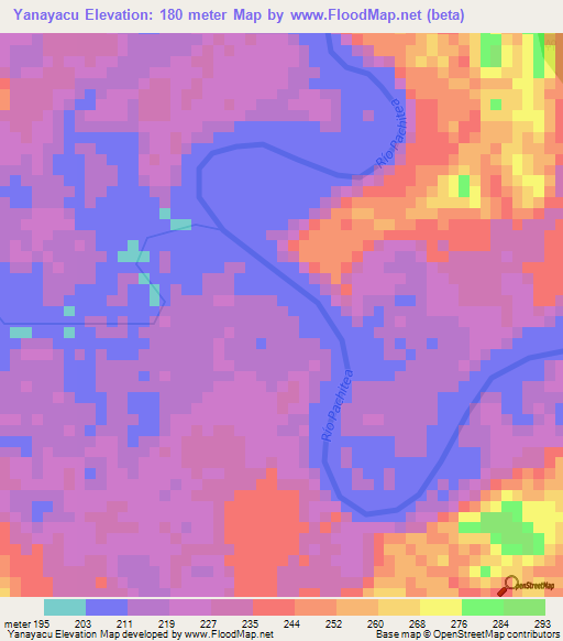 Yanayacu,Peru Elevation Map