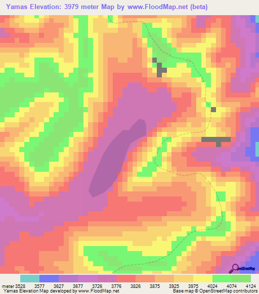 Yamas,Peru Elevation Map