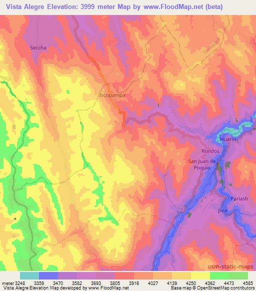 Vista Alegre,Peru Elevation Map