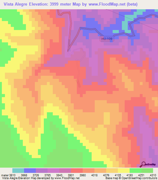 Vista Alegre,Peru Elevation Map