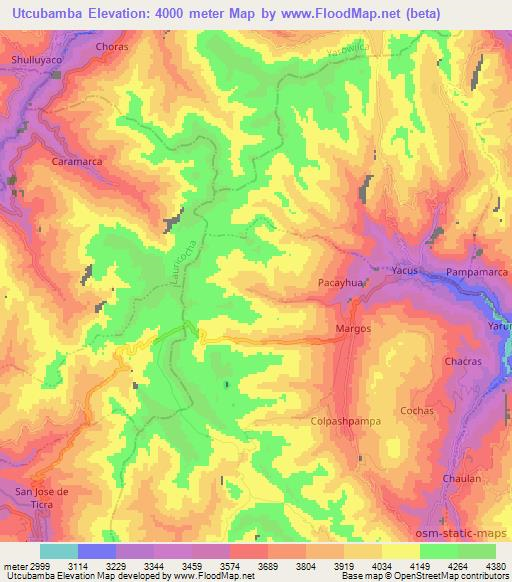 Utcubamba,Peru Elevation Map