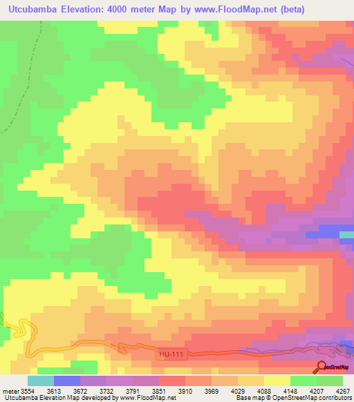 Utcubamba,Peru Elevation Map