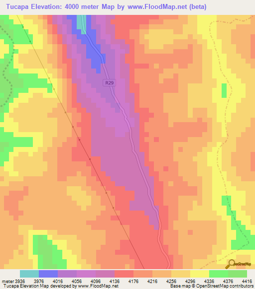 Tucapa,Peru Elevation Map