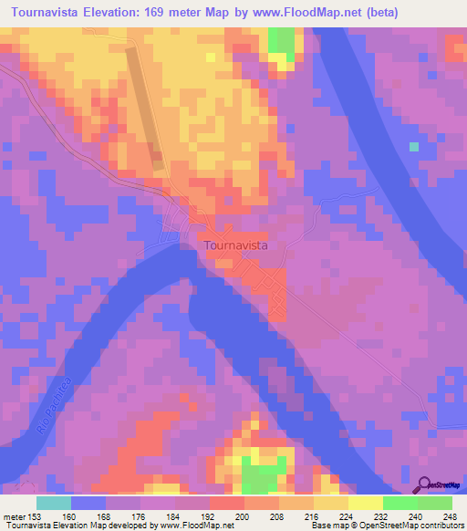 Tournavista,Peru Elevation Map