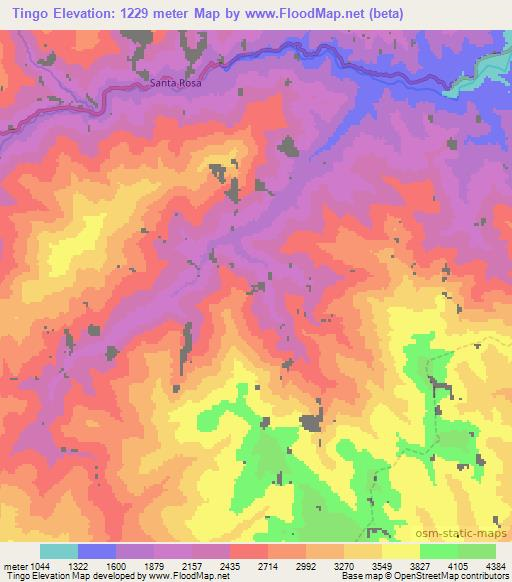 Tingo,Peru Elevation Map