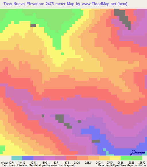 Taso Nuevo,Peru Elevation Map