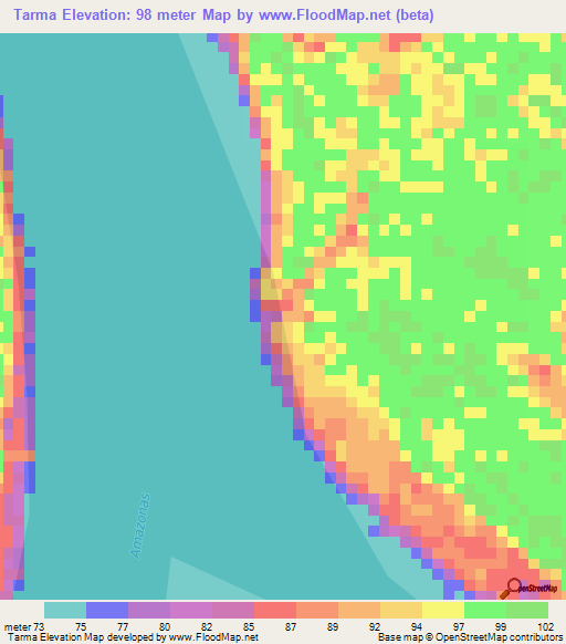 Tarma,Peru Elevation Map