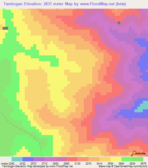 Tambogan,Peru Elevation Map