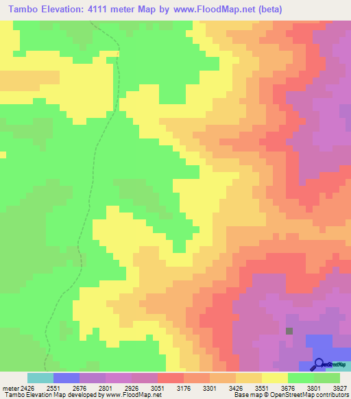 Tambo,Peru Elevation Map