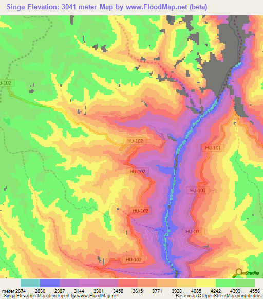 Singa,Peru Elevation Map