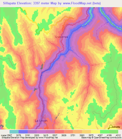 Sillapata,Peru Elevation Map