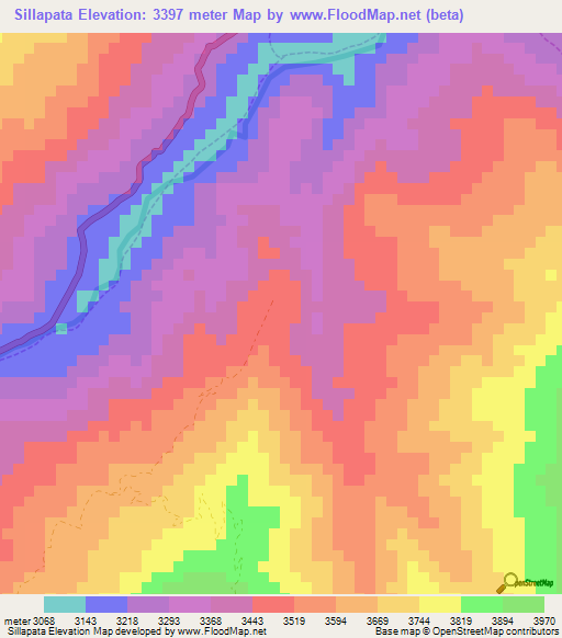 Sillapata,Peru Elevation Map