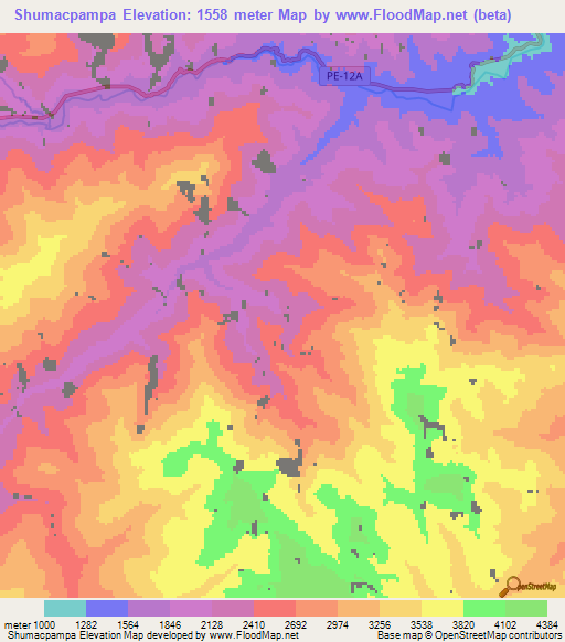 Shumacpampa,Peru Elevation Map
