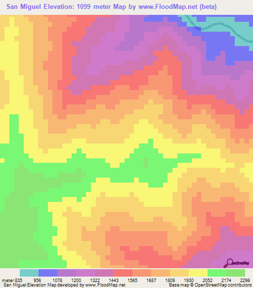 San Miguel,Peru Elevation Map